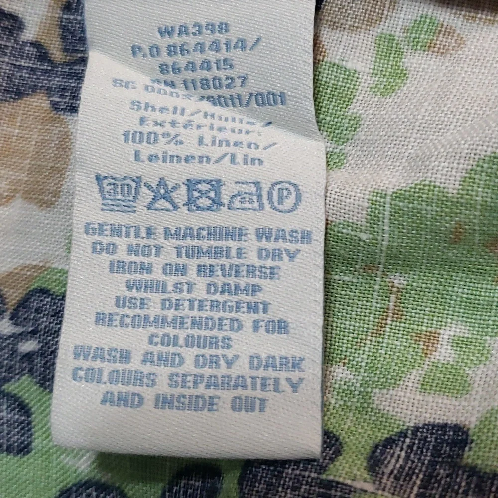 BODEN Leaf Floral 100 % Linen Dress, Size 10R